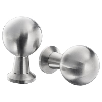 Roestvrijstalen BAGGANÄS-knoppen, rond en strak, modern design, ideaal voor kastgrepen en ladegrepen.