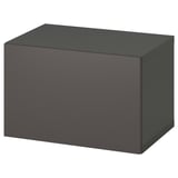 Zwart vierkant opbergmeubel BESTÅ, modern design, gesloten.
