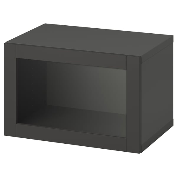 Zwart BESTÅ opbergmeubel met glazen deur.