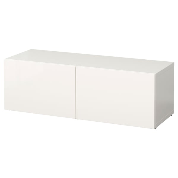 Donder wolf pot BESTÅ Kast met deuren, wit/Selsviken hoogglans/wit, 120x42x38 cm - IKEA  België