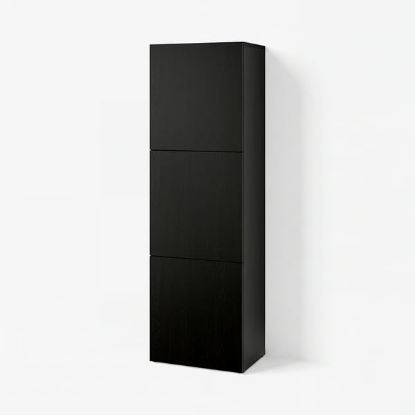 BESTÅ Kast met deuren, zwartbruin/Lappviken zwartbruin, 60x42x193 cm