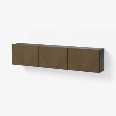 BESTÅ Kastcombinatie wand, zwartbruin Hedeviken/bruin gelazuurd eikenfineer, 180x22x38 cm