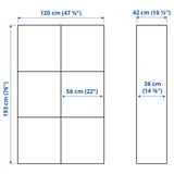 Illustratie met afmetingen voor het product: BESTÅ.