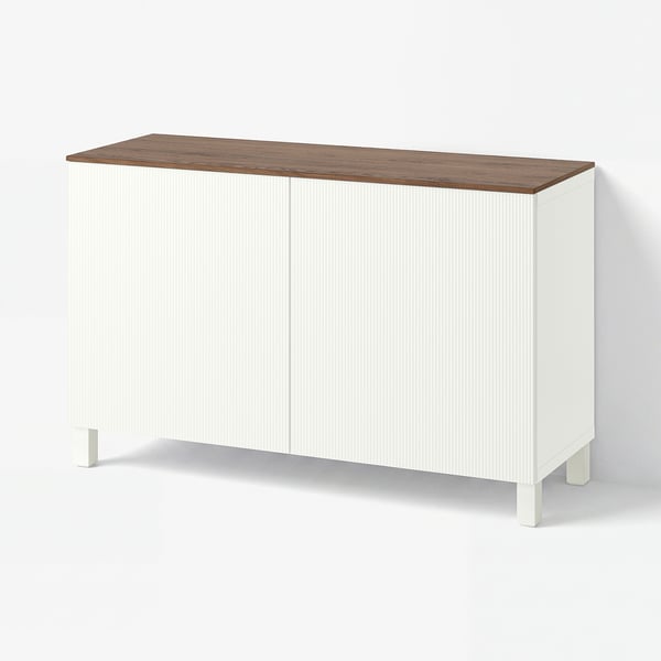 BESTÅ Opberger met deuren, wit/Förvaltare wit, 120x42x75 cm