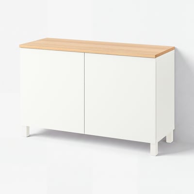 BESTÅ Opberger met deuren, wit/Lappviken/Stubbarp wit, 120x42x76 cm