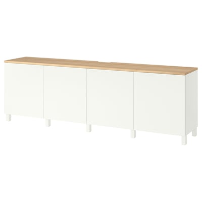 BESTÅ Tv-meubel met deuren, wit/Lappviken/Stubbarp wit, 240x42x76 cm