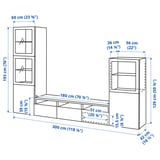 Illustratie met afmetingen voor het product: BESTÅ.