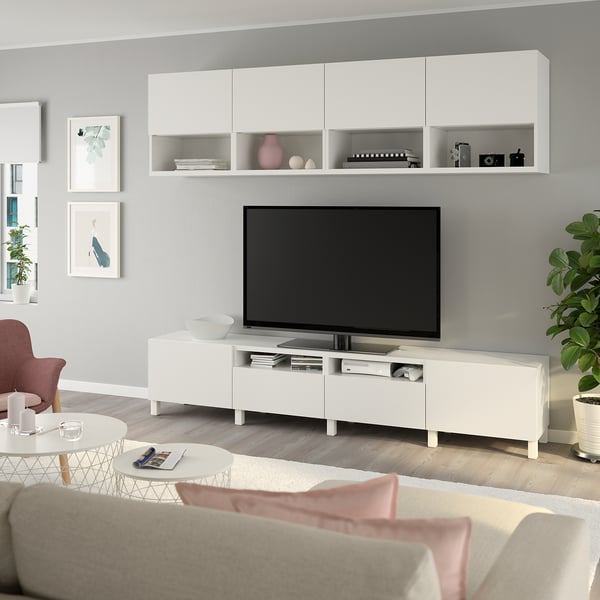 BESTÅ Tvmeubel, combi wit, Lappviken/Stubbarp wit IKEA