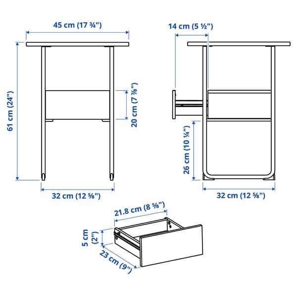 Illustratie met afmetingen voor het product: BLANKHÄLLAN.