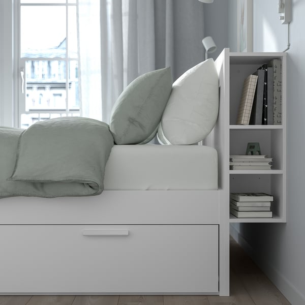 BRIMNES Bedframe opberger en bedeinde, cm - IKEA België