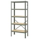 BROR Open kast, met 5 planken grijsgroen/grenen triplex, 85x40x190 cm