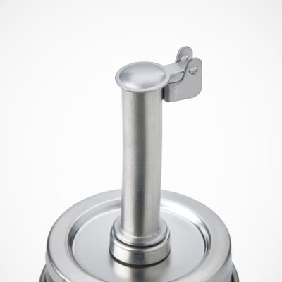 CITRONHAJ helder glazen kruidenpotje met roestvrijstalen deksel en buis, strak modern design.