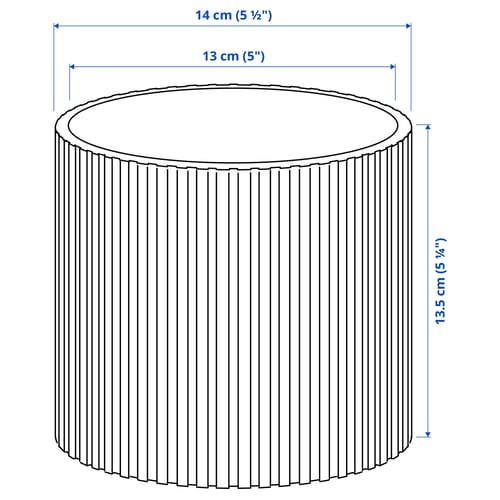 Illustratie met afmetingen voor het product: DAKSJUS.