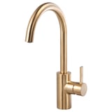 DELSJÖN goudkleurige messing keukenkraan, hoge uitloop, modern design.