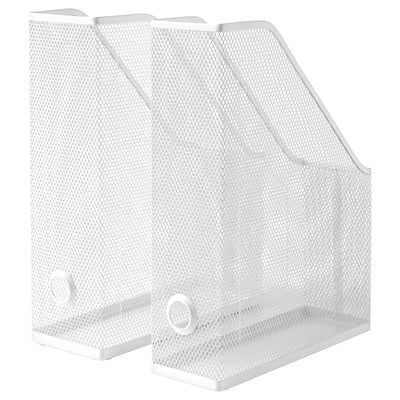Drie witte gaasmagazijnhouders staan rechtop, gerangschikt in een driehoekige formatie. Elke kamer heeft een handvat en een strak, modern design.