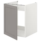 ENHET keukenkast, grijs, rechthoekig, met spoelbak, moderne stijl.