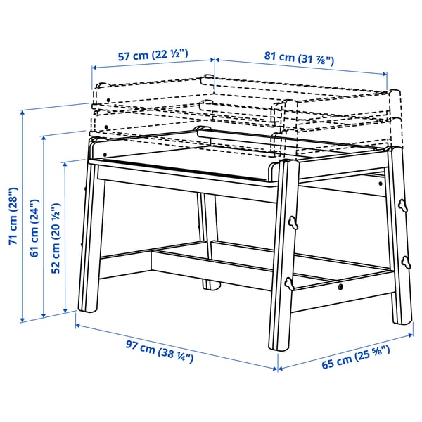 Illustratie met afmetingen voor het product: FLISAT.