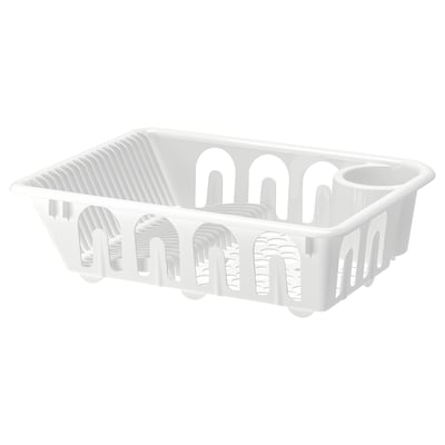 Ikea FLUNDRA wit plastic afdruiprek voor keukenservies.