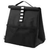 Zwarte ikea FRAMTUNG lunchtas, rechthoekig met gaasvak, geïsoleerd.