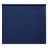 Blauw FRIDANS rolgordijn getoond, gladde stof, rechthoekige vorm voor privacy bij het raam.
