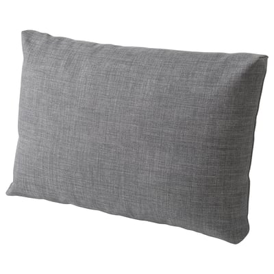 Grijs kussen van gerecycled polyester, rechthoekige vorm, eenvoudig ontwerp. Onderdeel van FRIHETEN bankstel.