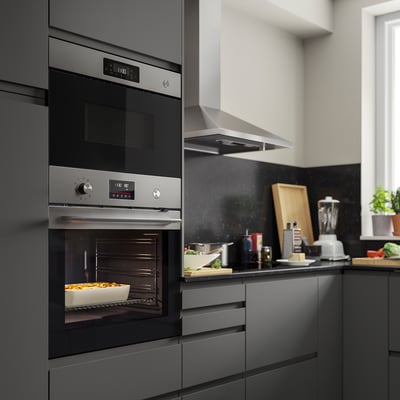 FRILLESBO Heteluchtoven, toegevoegde stoomfunctie bakfunctie/roestvrij staalkleur IKEA 500