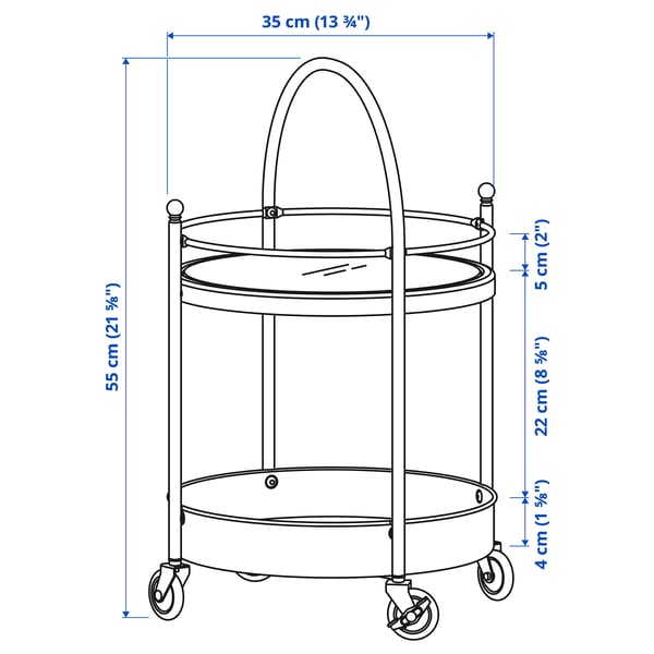 Illustratie met afmetingen voor het product: FRÖSJÖN.