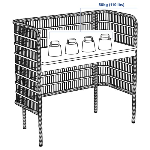 Illustratie met afmetingen voor het product: FRYKSÅS.