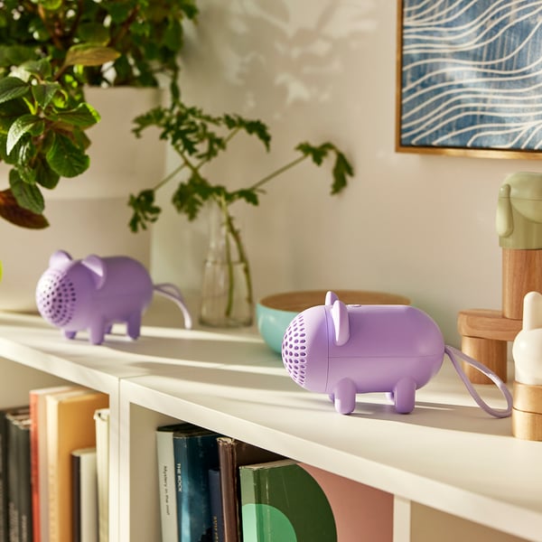 GREJSIMOJS Draagbare Bluetooth-speaker, muis/paars