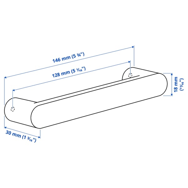 HAMPHULT Handgreep, eiken, 146 mm