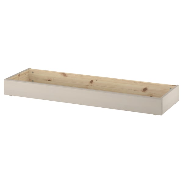 Een HAVSTA grenenhouten plint in natuurlijke afwerking. Het is rechthoekig, vervaardigd met een gladde, lichte houtnerftextuur en ontworpen voor gebruik met HAVSTA-units.