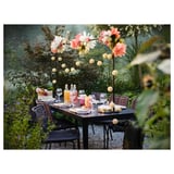 HELGEÖ Sierstang voor tafel, zwart verstelbaar/buiten binnen, 115/235x116 cm