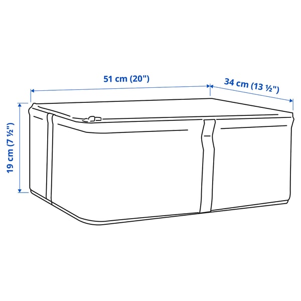 Voorgevoel lelijk verschil HEMMAFIXARE Opbergtas, stof gestreept/wit/grijs, 34x51x19 cm - IKEA België