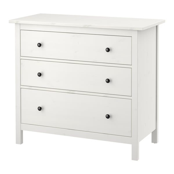 mouw maniac kalligrafie HEMNES Ladekast 3 lades, wit gebeitst, 108x96 cm - IKEA België