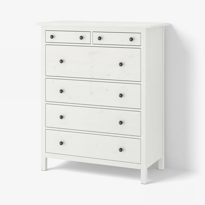 HEMNES Ladekast 6 lades, wit gebeitst, 108x131 cm