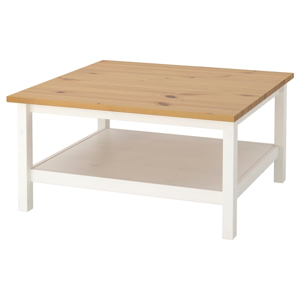 meest bod knoop HEMNES Salontafel, wit gebeitst, lichtbruin, 90x90 cm - IKEA België