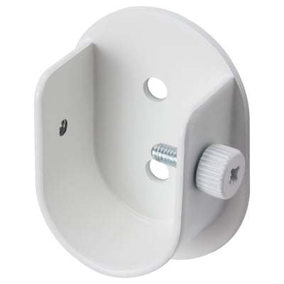 Witte gordijnbeugel, gepoedercoat, gegalvaniseerde schroeven