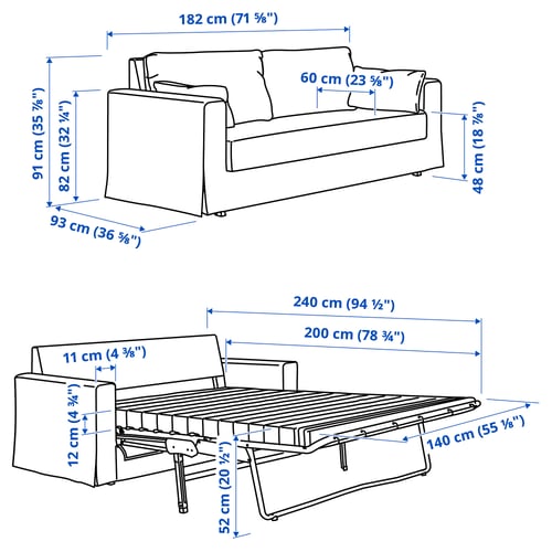 Illustratie met afmetingen voor het product: HYLTARP.