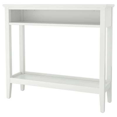 Witte IDANÄS consoletafel met plank en open bodem.
