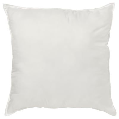 INNER, vierkant wit kussen, zacht en mollig, effen ontwerp, gemaakt van gerecycled polyester.