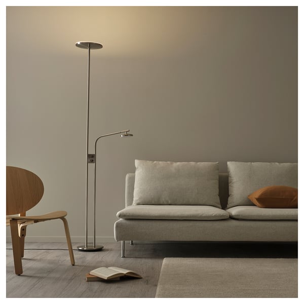 heroïsch Ambassadeur roestvrij ISJAKT Staande led-lamp uplight/leeslamp, dimbaar/vernikkeld, 180 cm - IKEA  België