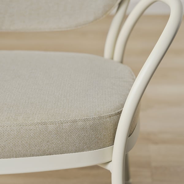 ISMANTORP Fauteuil, metaal licht grijsbeige/Tibbleby lichtbeige