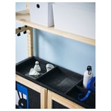 IVAR Open kast, met 2 deuren grenen/vilt vilt, 89x30x179 cm