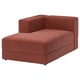 JÄTTEBO Chaise longue, links, met armleuning/Samsala bruinrood