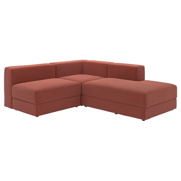 JÄTTEBO Mod crnr sofa 2,5-zits w chaise lng, rechts/Samsala bruinrood
