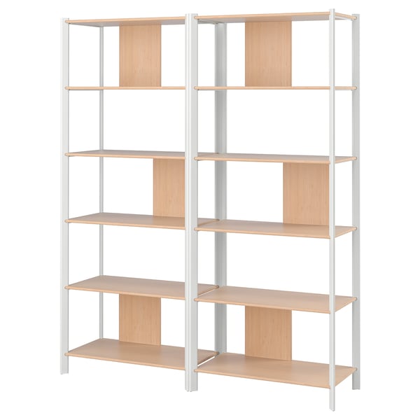 JÄTTESTA boekenkast, wit, hout, modern minimalistisch design.