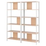 JÄTTESTA boekenkast, wit, hout, modern minimalistisch design.