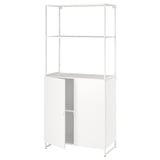 Witte JOSTEIN opbergkast, metaal, 3-delig, roestbestendig, ideaal voor binnen/buiten.