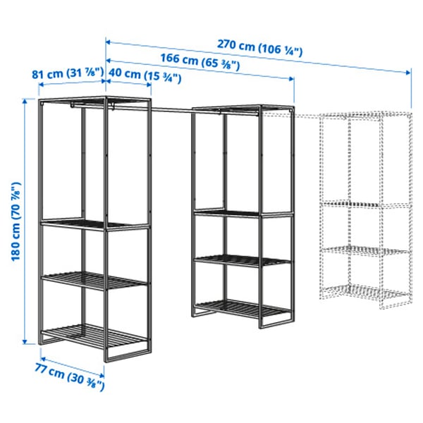 Illustratie met afmetingen voor het product: JOSTEIN.