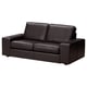 Donkerbruine lederen KIVIK bank, rechthoekig, lage armen, comfortabel, modern design.
